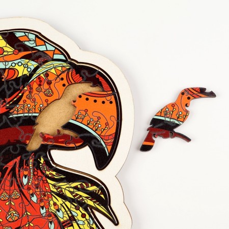 Puzzle wooden figured "Eagle" in the frame-5