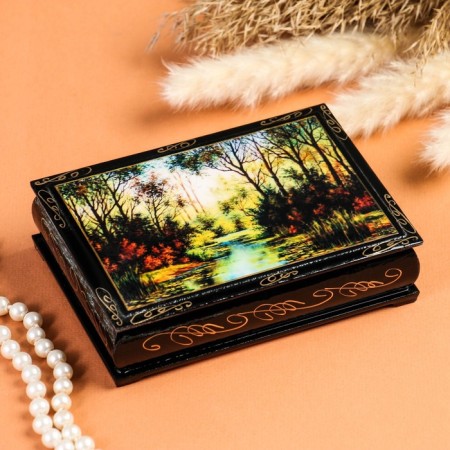 Casket "Summer", 10x14 cm, lacquer miniature