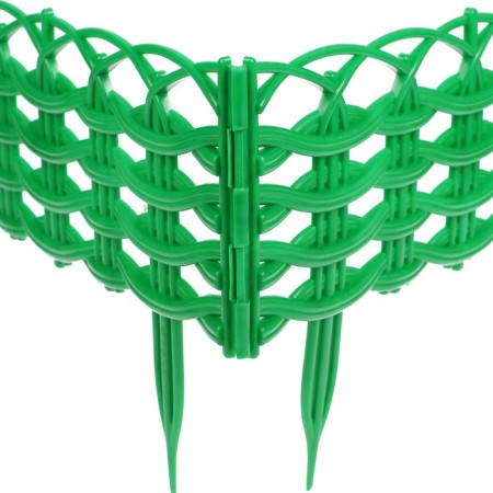 Decorative fence, 25 × 300 cm, 8 sections, plastic, green, "Ivushka"-10