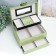 Casket to the leatherette to decorations a chest with a bow "Small squares. Green" 13.5x16.5x23 cm