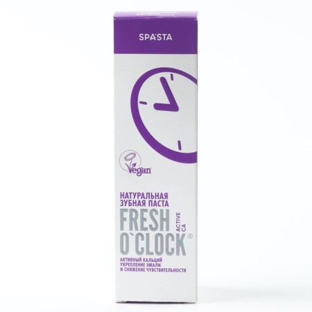 Natural toothpaste Fresh o’clock, active calcium. Enamel strengthening, 90m-2