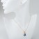 Set of 5 objects: 4 pairs fluffs, pendant “droplet”, white-blue color in gold, 40 cm