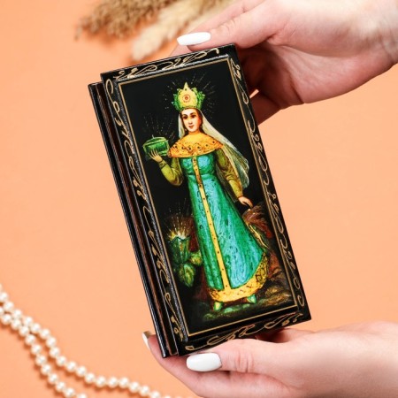 Casket - a bill "Tales", 8.5 × 17 cm, lacquer miniature-2