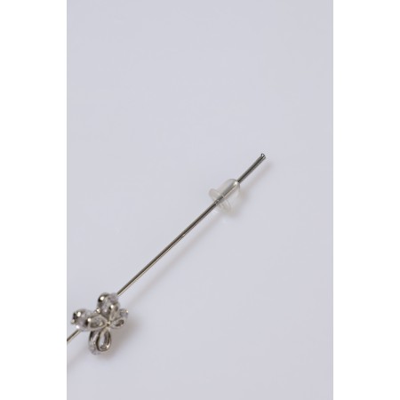 Earring "Kaff" pin, butterfly, white color in silver-4