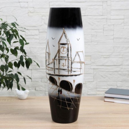 Vase "Black and White City" D-13CM, 50 x16 cm