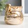 Ceramics candlestick for 1 candle "Council with chamomile" gold 7x7x6.5 cm