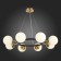 Suspended EVOLUCE lamp. Sle220403-08. Forli. 8x60 watts, E27, 75x75x18 cm, black color, brass