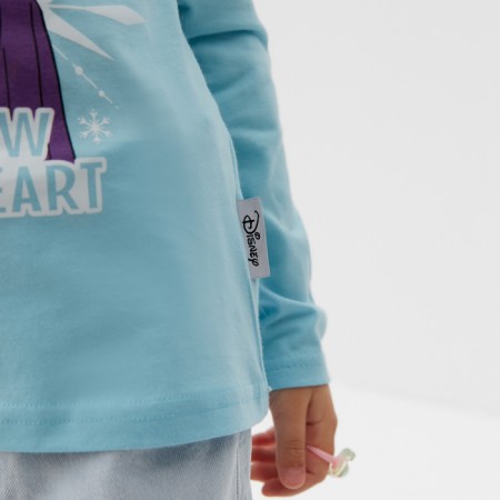 Long sleeve T-shirt "Cold Heart", Disney, Height 134-140, Blue-4