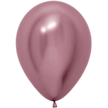 Latex ball 12 "Reflex, pink, chrome, set of 50 pcs.
