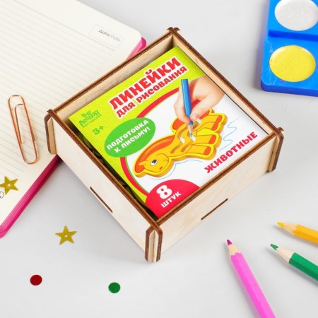 Stencils for drawing "animals", drawing is glued-2