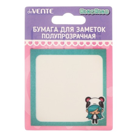Block with a sticky edge of 73 x 74 mm, Devente Niconico, 30 sheets, 4 colors, mix-1