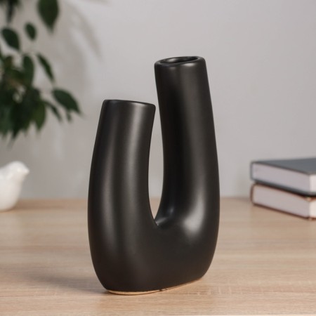 VAZA Ceramics Table "Wayne" D-4 cm, 17.5x13 cm, black-3