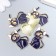 Decor for creativity metal, enamel "cat with a month" Blue 2.1x3 cm