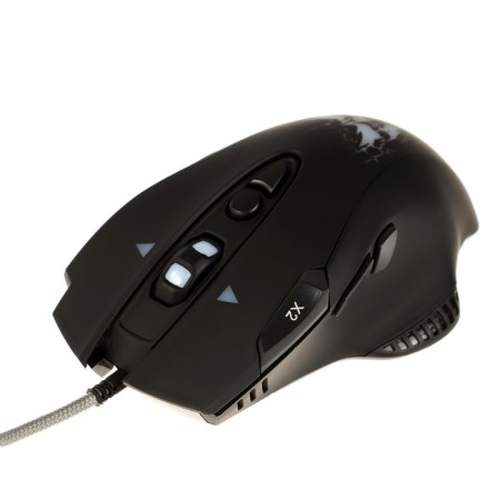 The mouse Qumo devastator m12, game, wired, 8 buttons, backlight, 3200 dpi, USB, black-4