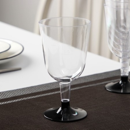 Plastic disposable glass for wine, 200 ml, transparent color-1