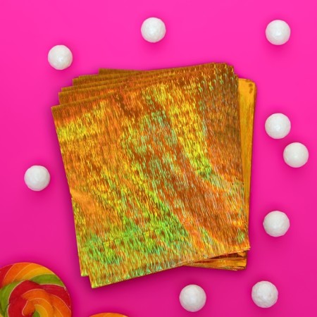 Gift holographic package with sticky tape, "starry sky", 10x10+2 cm set 5pcs-1
