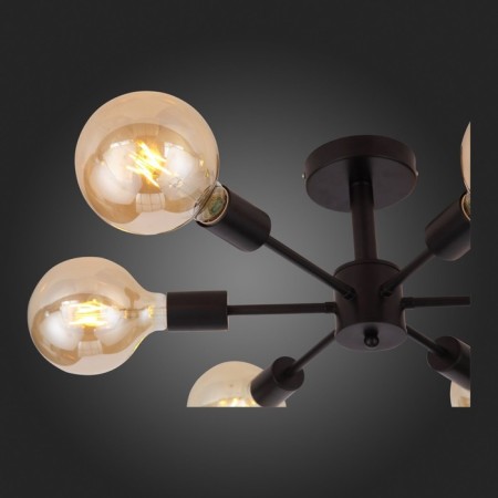 Ceiling EVOLUCE lamp. SL419.402.06. ANO. 6x60 watts, E27, 46x48x23 cm, black color-15
