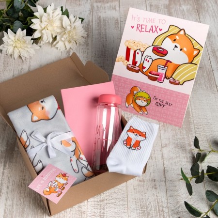 Set of gift "Relax" blanket and accessories