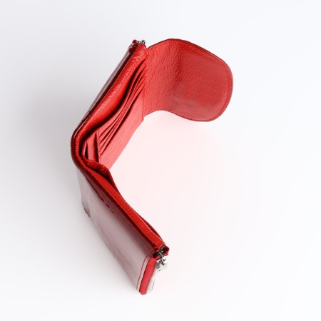 Women's wallet on magnet, red color-4