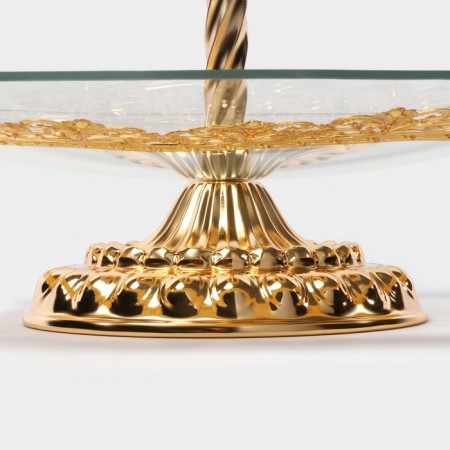 Floor - square fruit "Fenses", 2 tiers, d = 18/29 cm, height 49 cm, glass-4