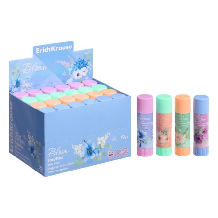 Glue-pencil 19g Erichkrause EasyStick "Pastel Bloom" PVP, economical consumption, mix-1