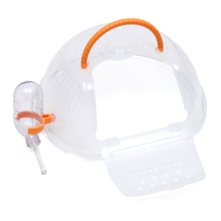Carrier carrier carrier with a house, shelf, drinker, 29x23x23 cm, yellow-5