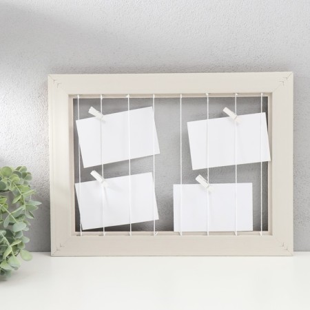 Photo frame plastic in 4 photos "simplicity" with clothespins 40x30 cm-2