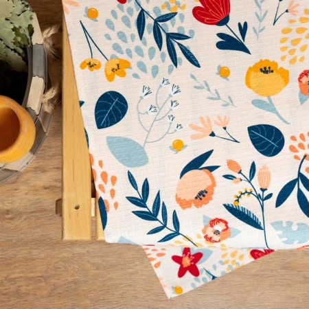 Bath sheet "Flower Field" 150x180 ± 5 cm, 100% cotton, waffle canvas, 160 g/m2-1