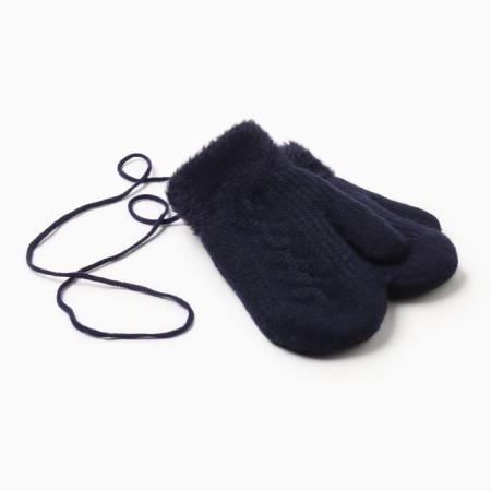 Baby mittens minku, dark blue color, 18 cm