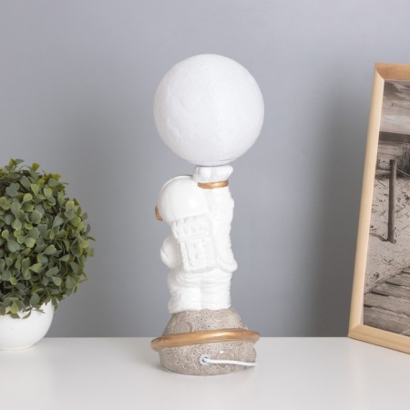 Table lamp "Cosmonaut with moon" 1x40W E14 white/gold 12.5x12.5x33cm-4