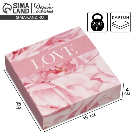 Box a gift folding envelope, packaging, "roses", 15 x 15 x 4 cm