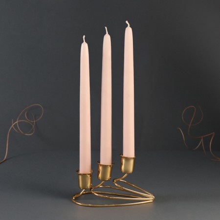 Summary metal for 3 candles "drops" gold 15x9x9 cm