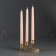 Summary metal for 3 candles "drops" gold 15x9x9 cm