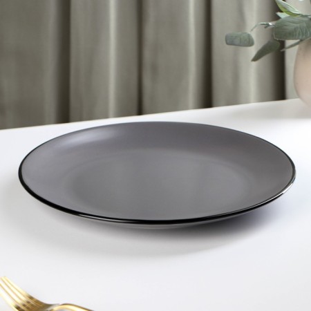 Board ceramic dining shares "Vanilla", d = 27 cm, color gray color-1