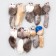 Mouse made of natural fur is small, housing 5 cm, mix of flowers