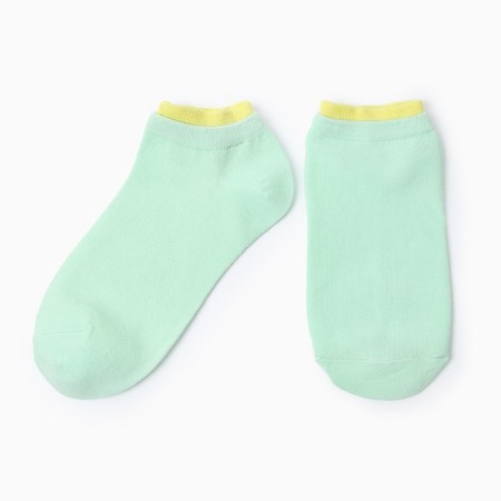 Women's socks shortened, jade color with a green elastic band, size 36-41