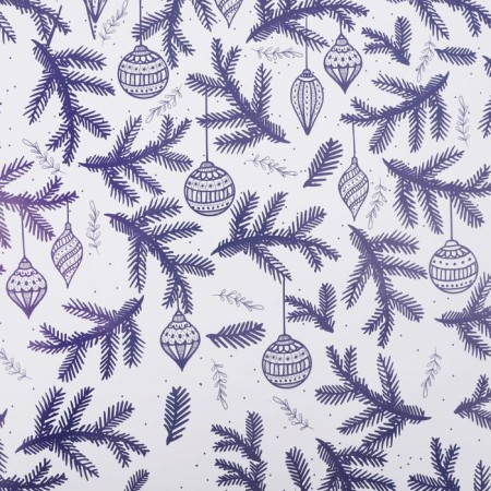 Glossy packaging paper "Branches with toys", 70 x 100 cm, New Year-1