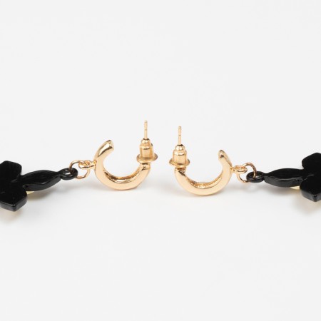Earrings Metal "Brill" four -leafer, color gold-2