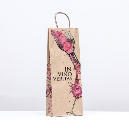 Paper package, craft 80 g/m2 39 x 15 x 8 cm "In vino veritas"