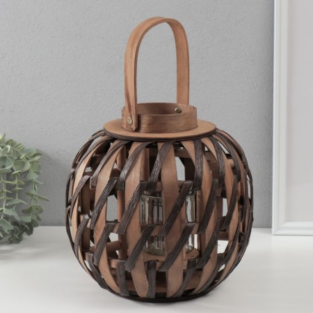 Summary tree on 1 candle "Weaving" beige-brown 10x24x24 cm-1