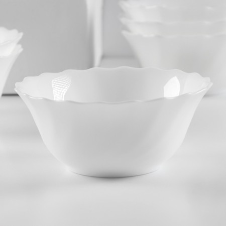 Set of salad bowls Luminarc Trianon, 320 ml, D = 12 cm, glass ceramics, 6 pcs, white color-1