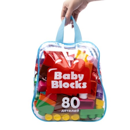 Plastic designer "Baby Blocks", 80 parts, bag-2