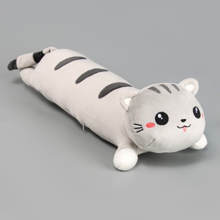 Soft toy "cat", 60 cm, gray color-1