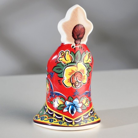 Souvenir bell "doll with a loaf", gzhel ", 11cm, ceramics-2