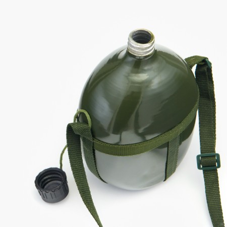 Army hiking “Adventure” 2 l for water, on straps, metal, green-2