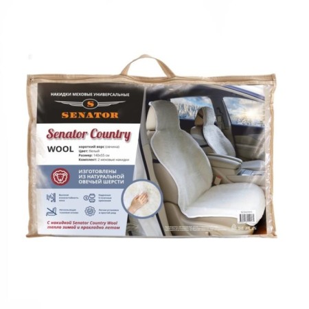 Senator Country Wool, short pile, natural sheepskin, 2pcs, 140x55cm, white 77718-4