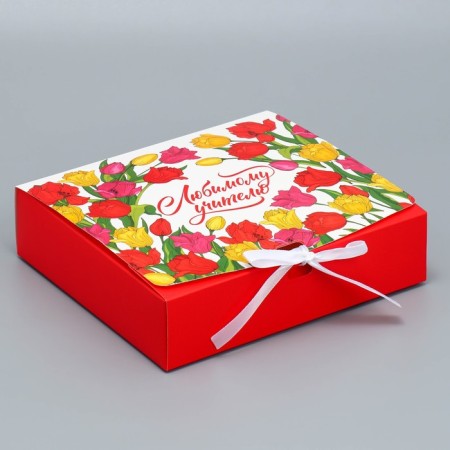 Gift box, packaging, “Favorite teacher!”, 20 x 18 x 5 cm-1