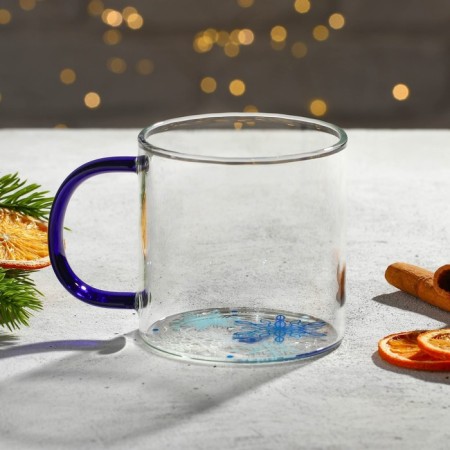 Glass mug "Snowflakes", 350 ml-3