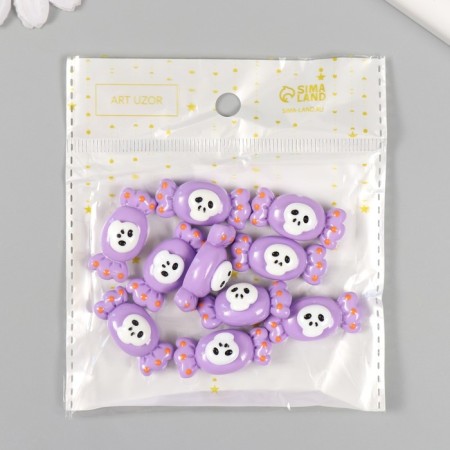 Decor for creativity Plastic "Candy with Skull" 1.4x2.8x1 cm-3