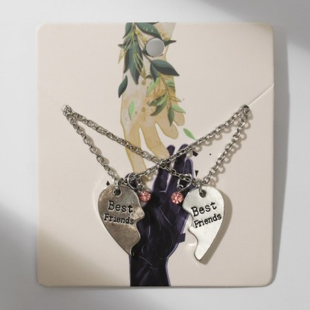 Kulons "Demetrons" The heart of best friends, color black silver, 45 cm-1